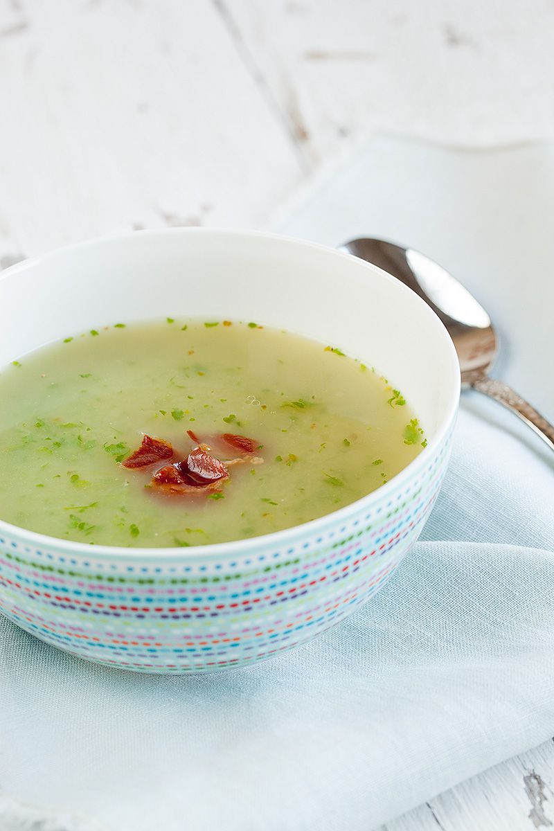 Roasted garlic and watercress soup