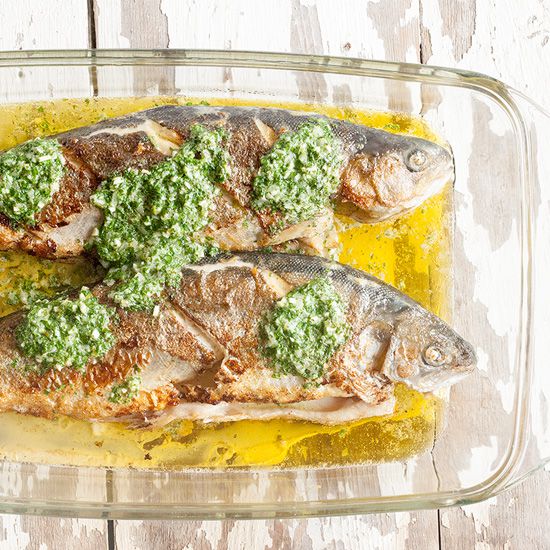 Trout with herb butter