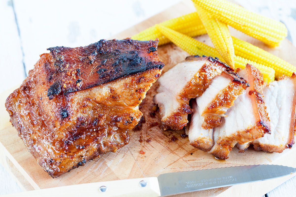 Peanut flavored barbecue pork belly