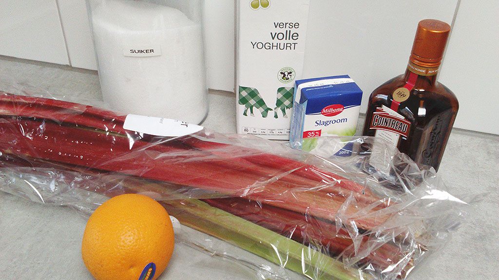 Rhubarb orange ice cream ingredients