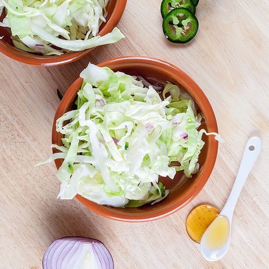 Shredded green cabbage salad