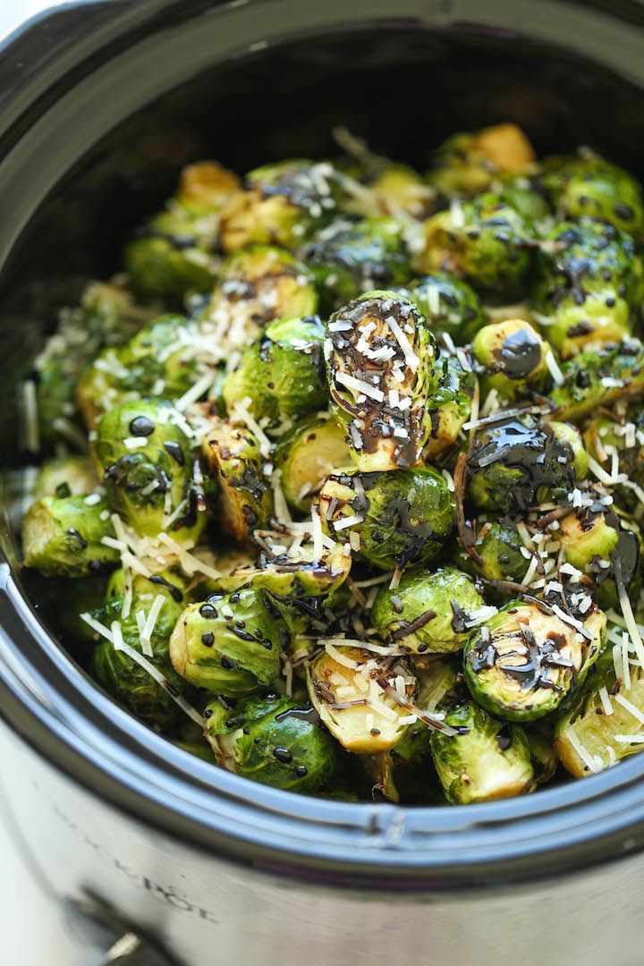 Slow-cooker balsamic brussels sprouts