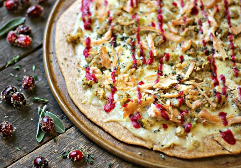 Holiday leftovers whole grain pizza