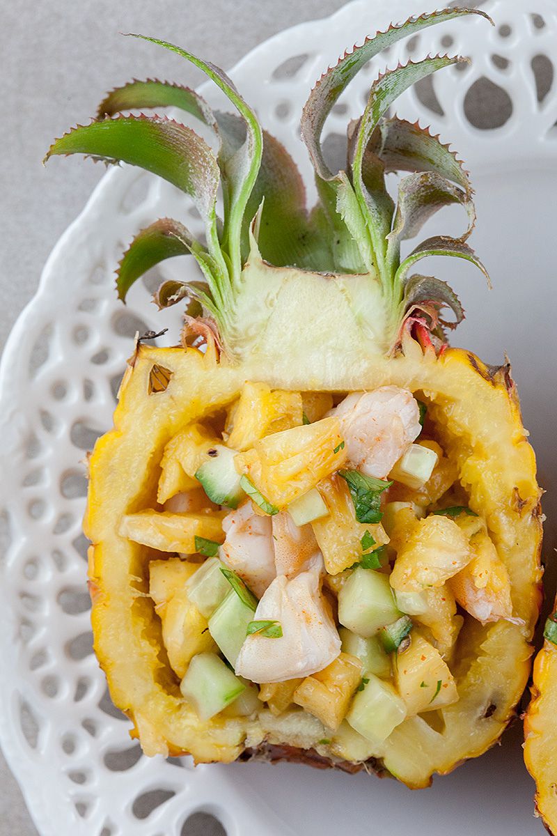 Baby pineapple shrimp salad