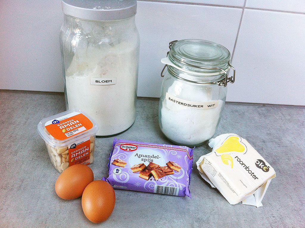 Marzipan stuffed cookie or Dutch gevulde koeken ingredients