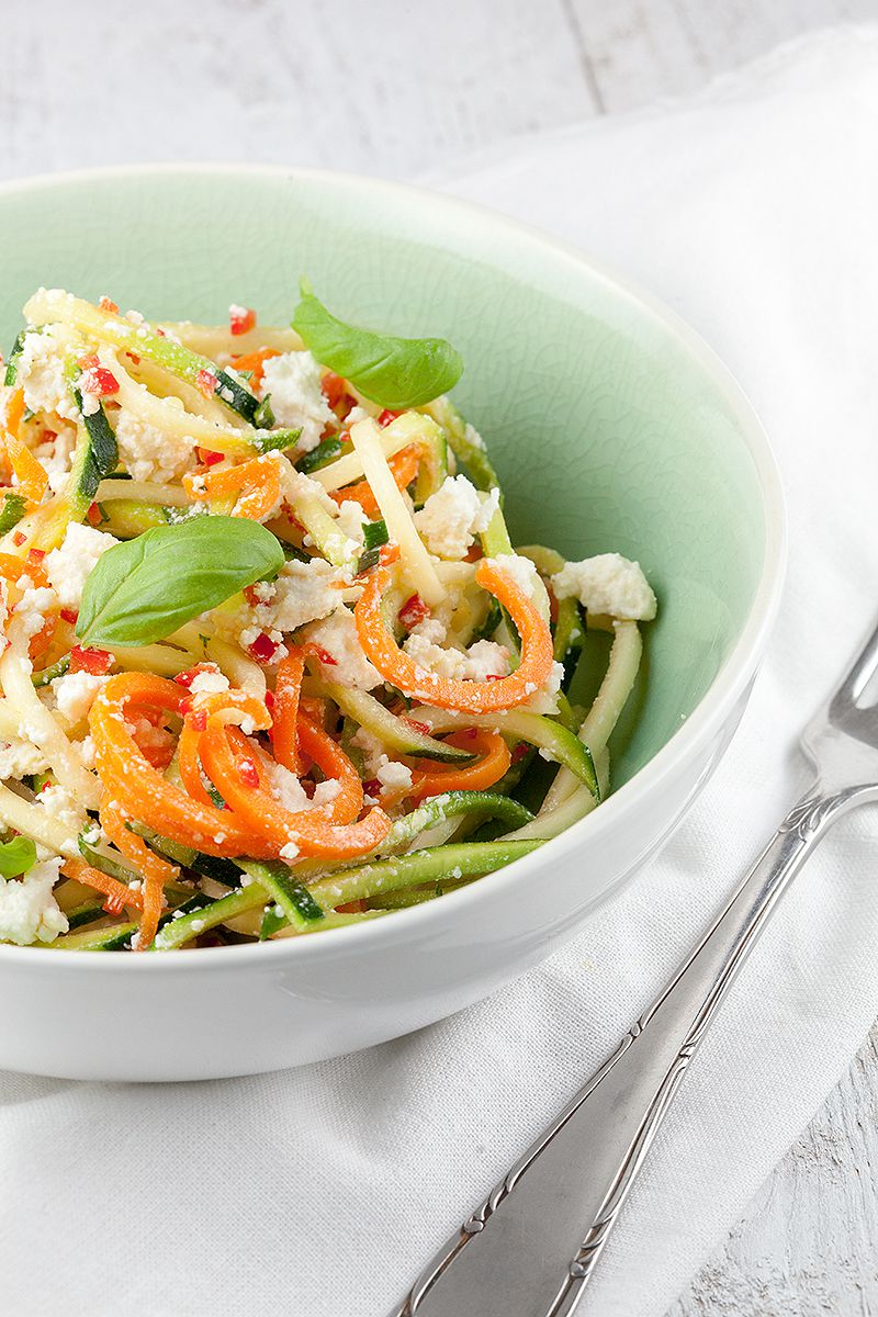 Spiralized zucchini and ricotta salad