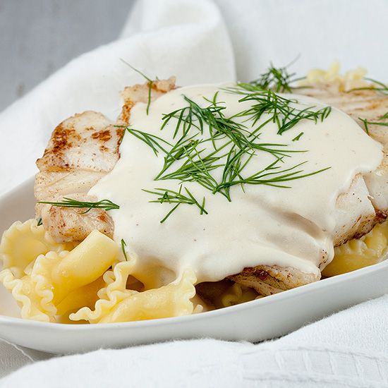 Creamy white wine and dill sauce