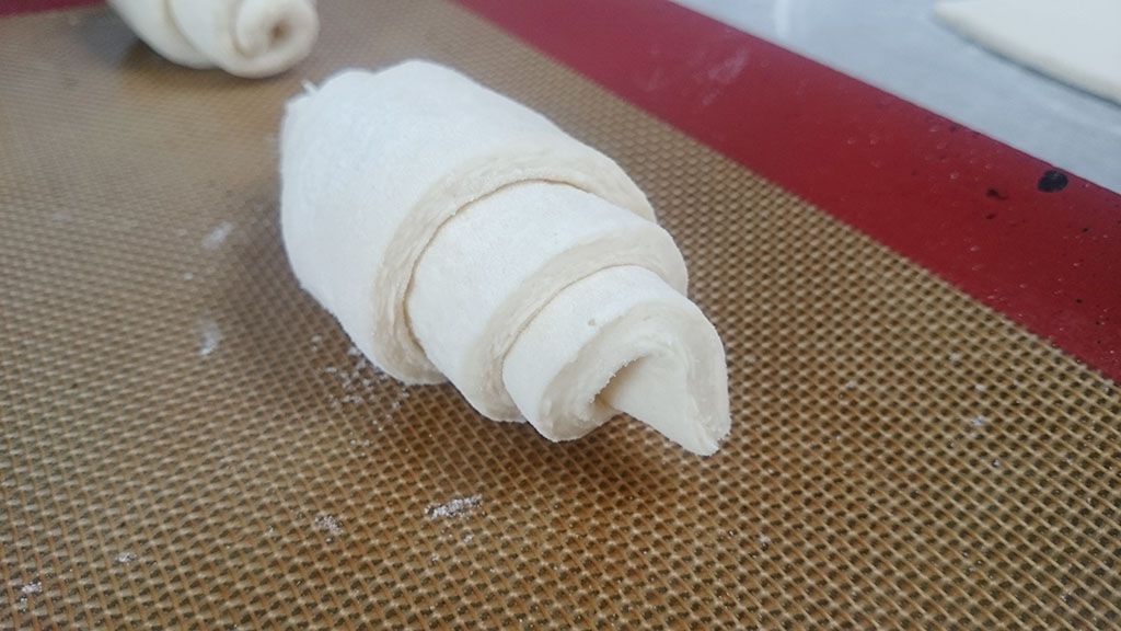 Homemade croissants rolled up