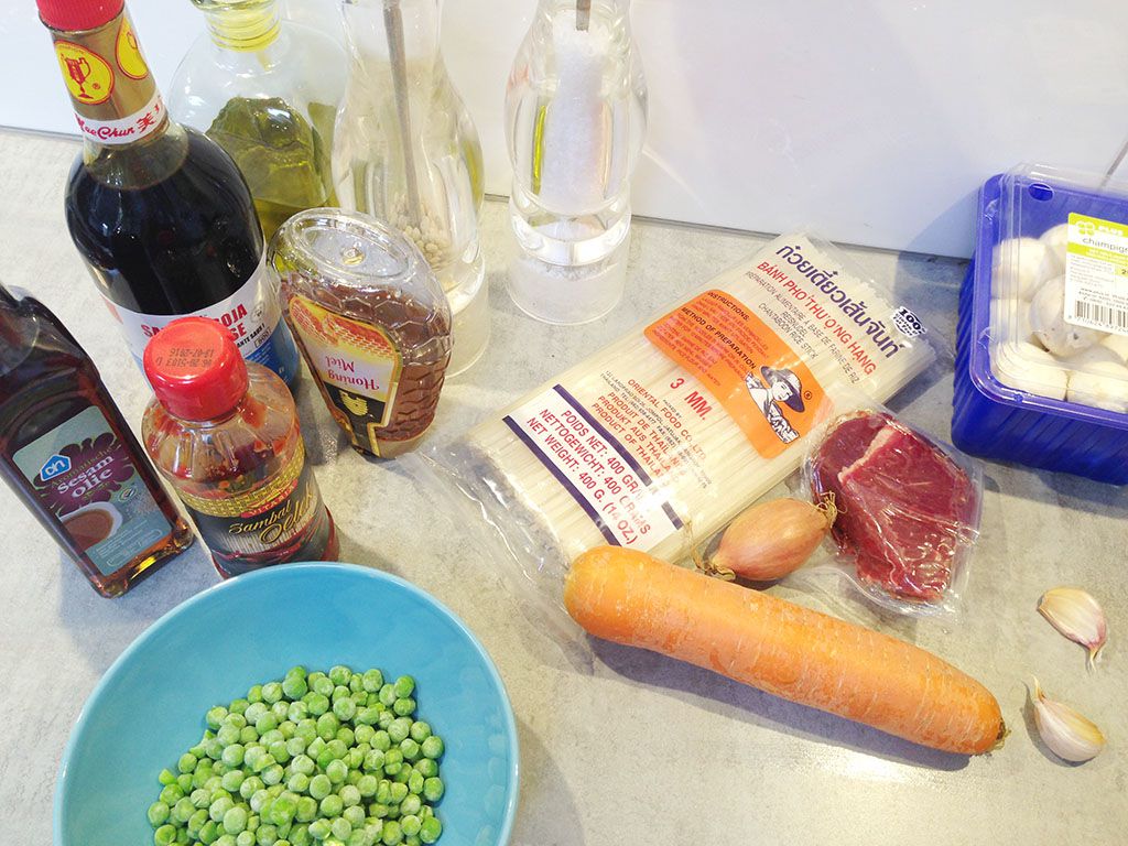 Easy beef and vegetable stir fry ingredients