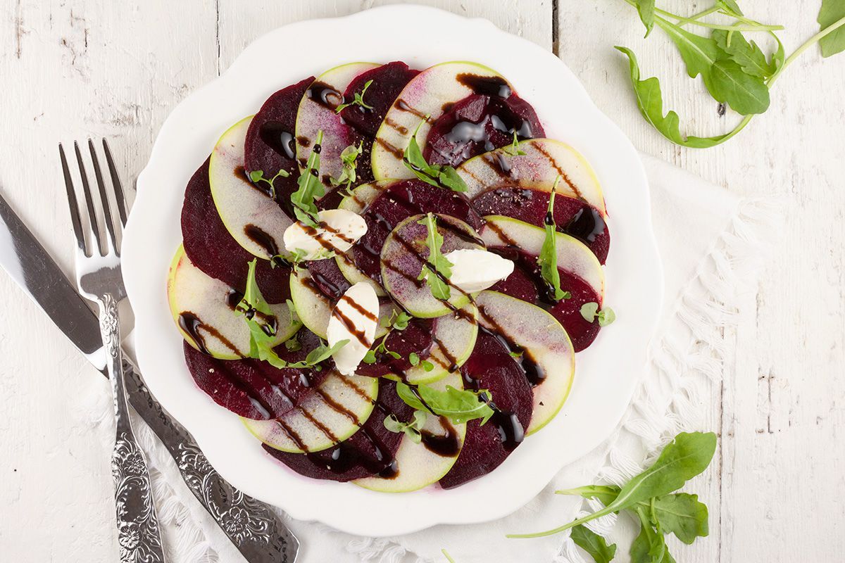 Green apple and beetroot carpaccio