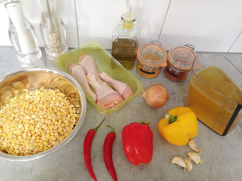 Chicken yellow split pea curry ingredients