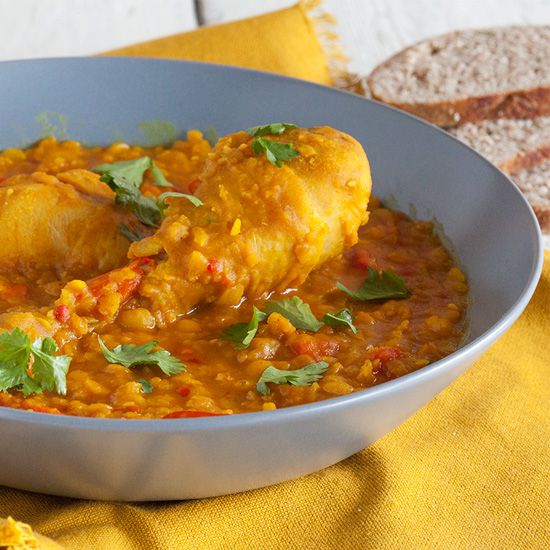 Chicken yellow split pea curry