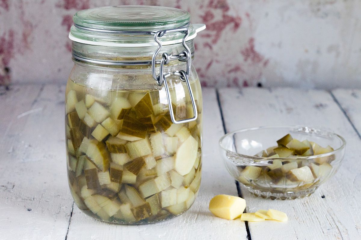 Pickled cucumbers with ginger