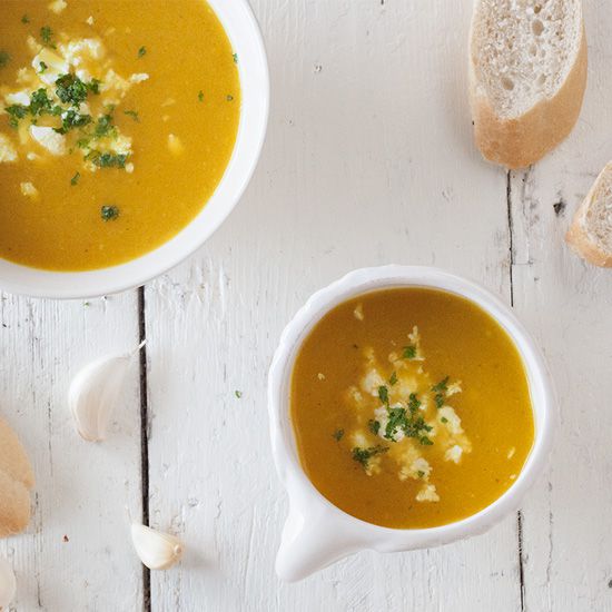 Roasted yellow pepper soup