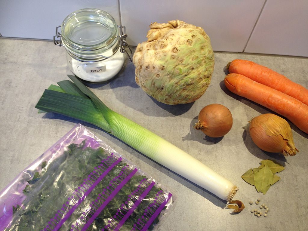 Basic vegetable soup ingredients