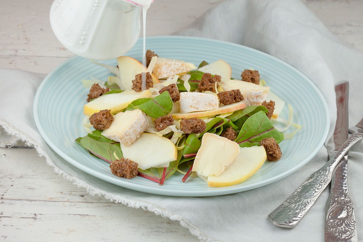 Chicory and apple salad with buttermilk dressing