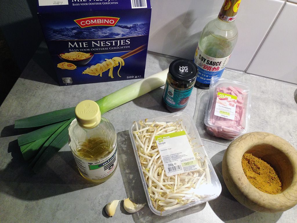 Quick bami goreng ingredients