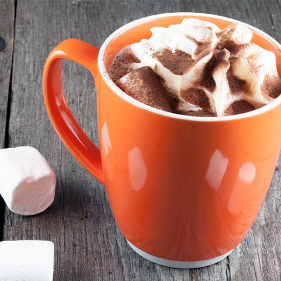 Hot chocolate with rum and marshmallows