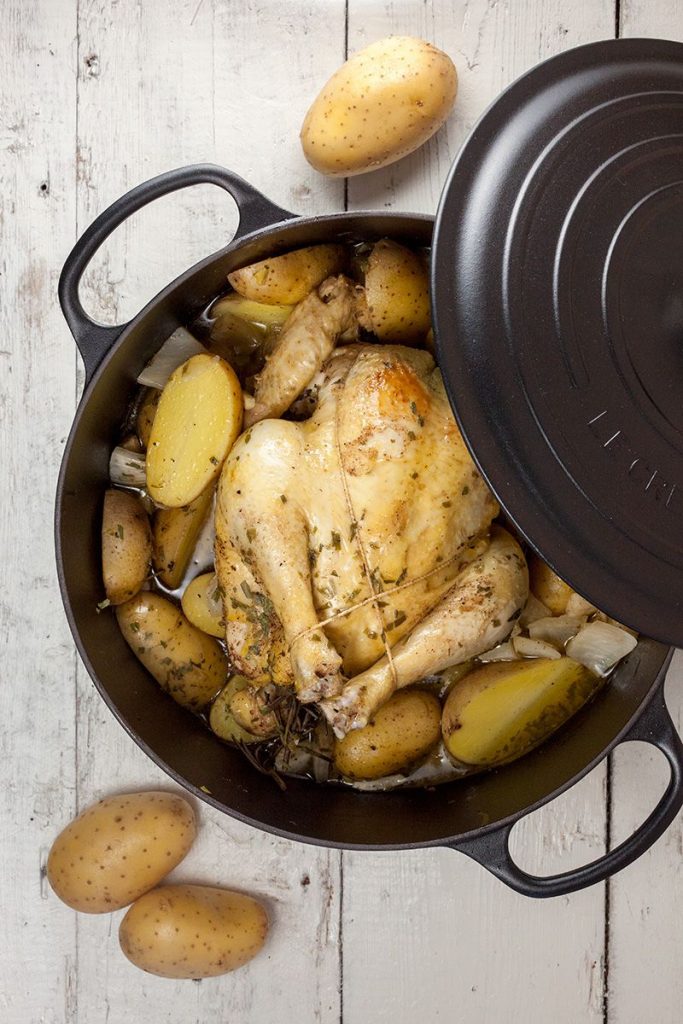One-pot whole roasted chicken with fennel