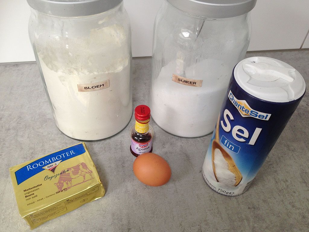 Zandkoekjes - basic recipe ingredients