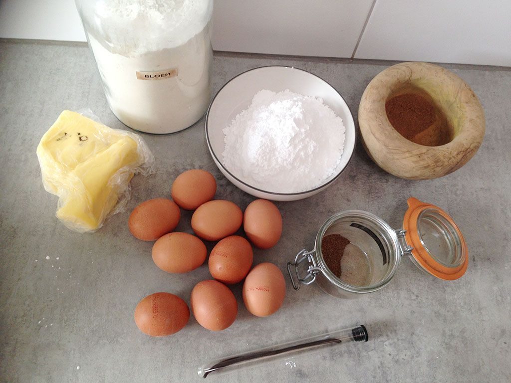 Dutch-Indonesian thousand layer cake a.k.a. spekkoek ingredients