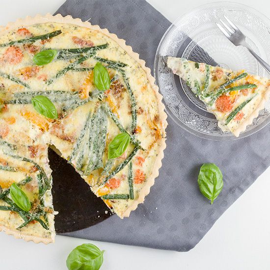 Green beans and bacon quiche
