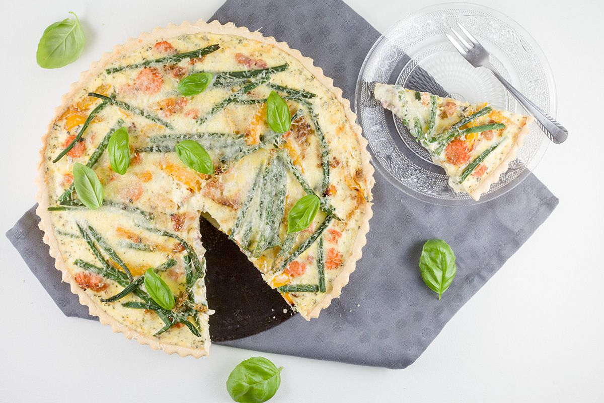 Green beans and bacon quiche