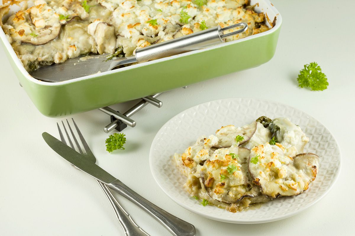 Swiss chard and eggplant lasagna