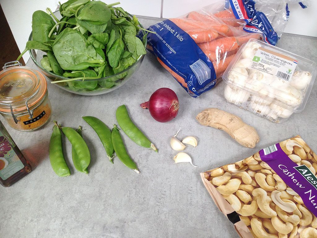 Curried stir-fry vegetables ingredients