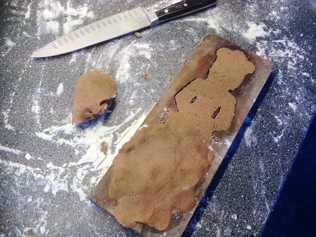 Speculaasplank with dough