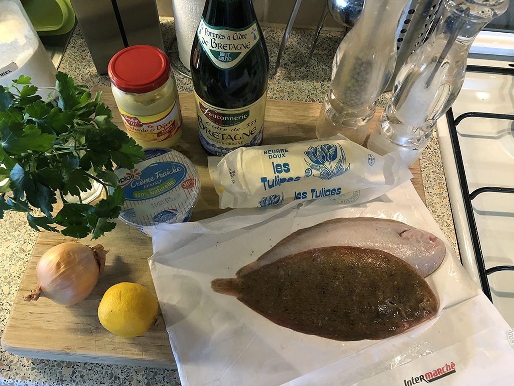 Sole fillet with cider sauce ingredients