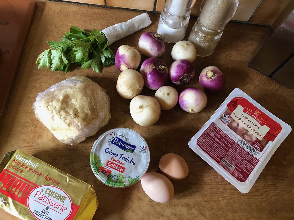 Savory mini turnip pies ingredients