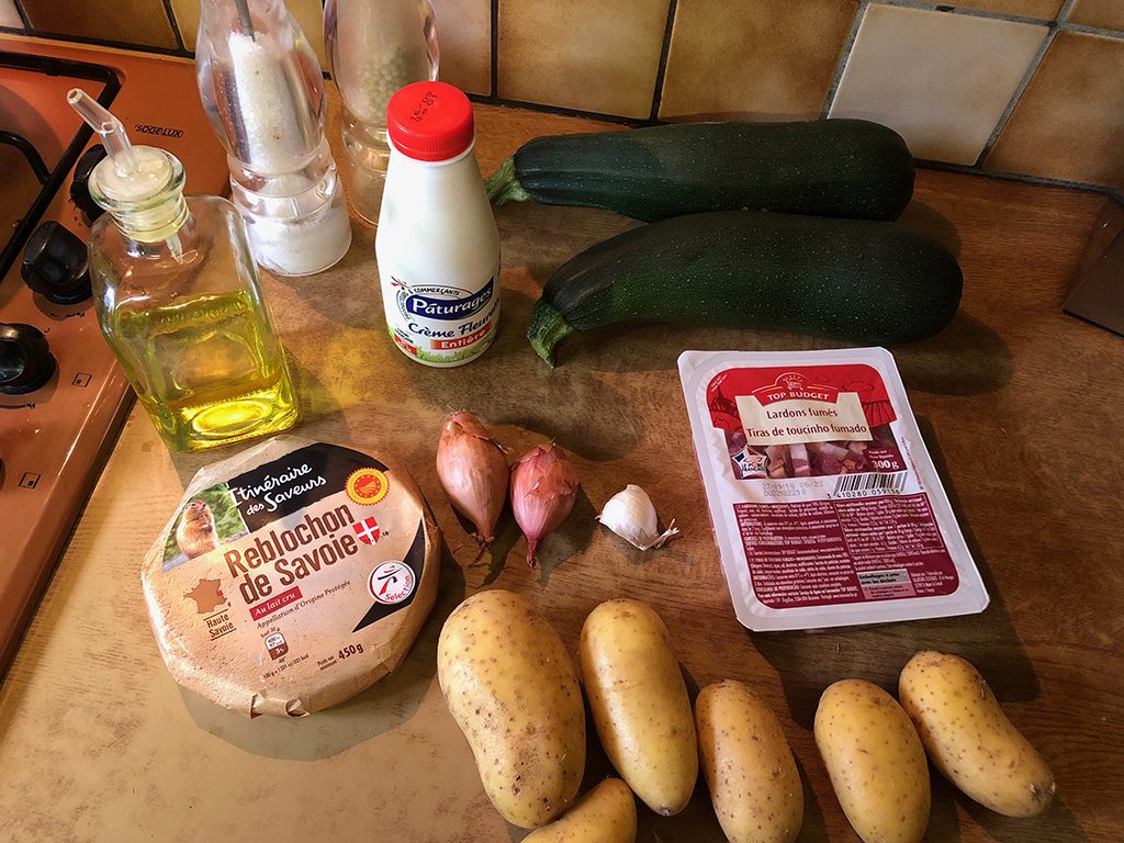 Tartiflette zucchini ingredients
