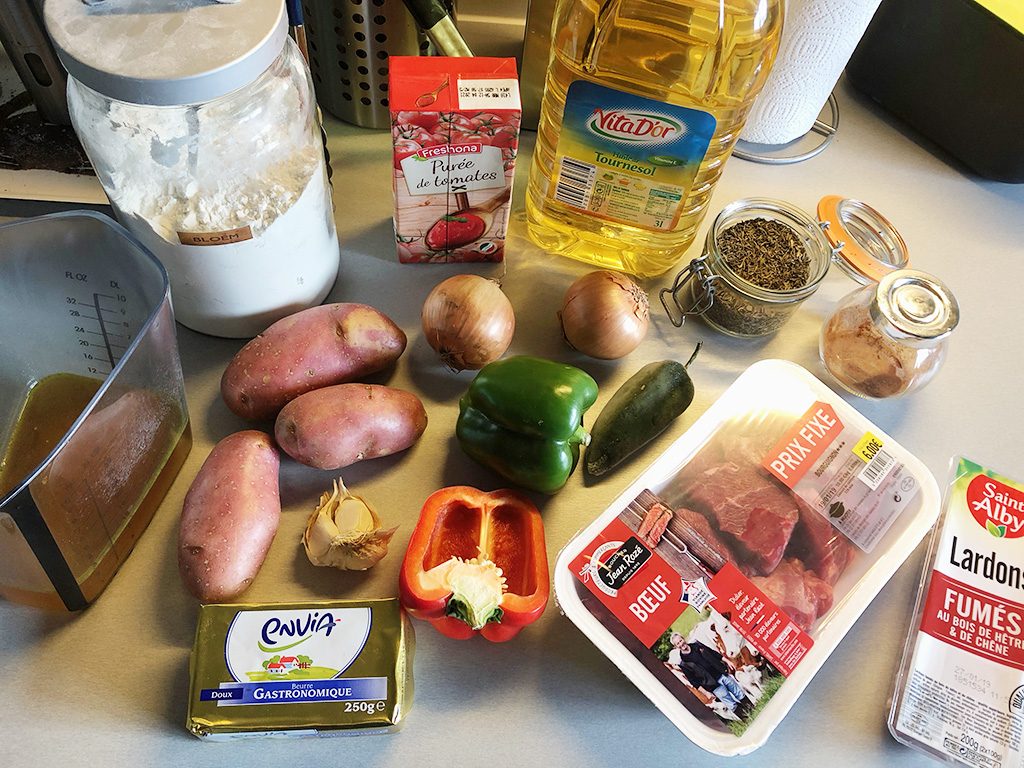 Slow cooker Antillean beef stew ingredients