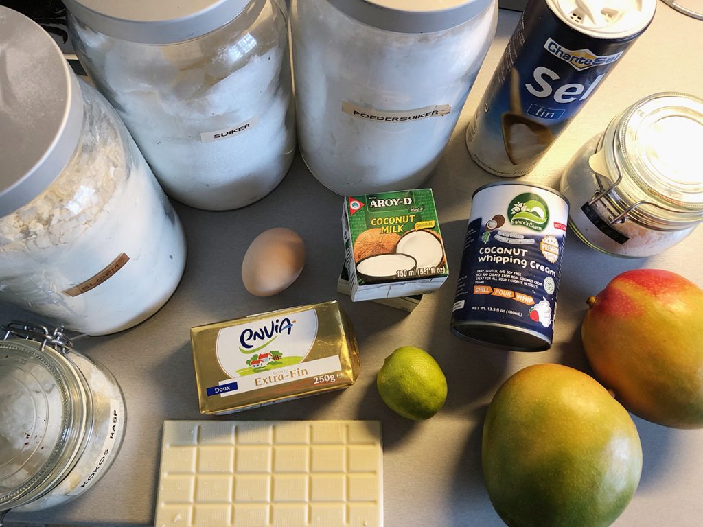 Coconut-mango tartelettes ingredients