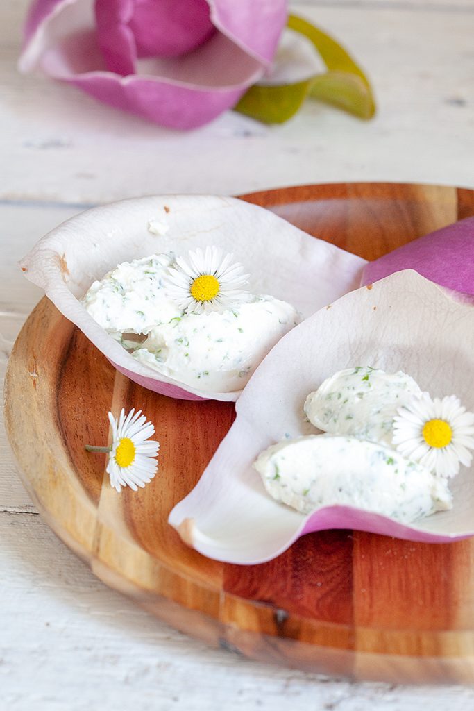 Making your own herb cream cheese