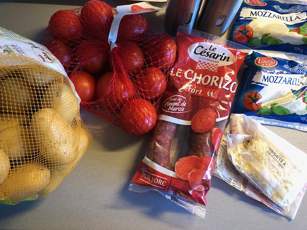 Potato, tomato and chorizo casserole ingredients