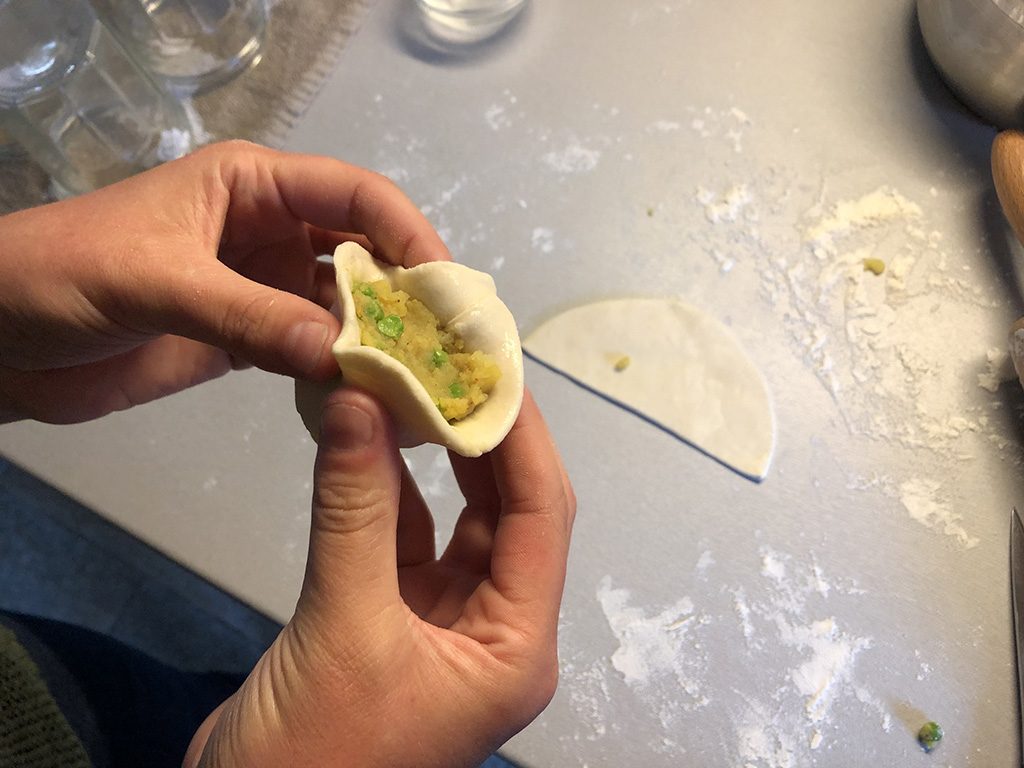 Making samosas 6