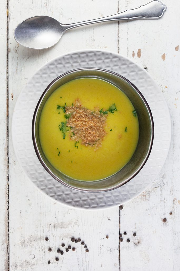 Patty pan squash and coconut soup