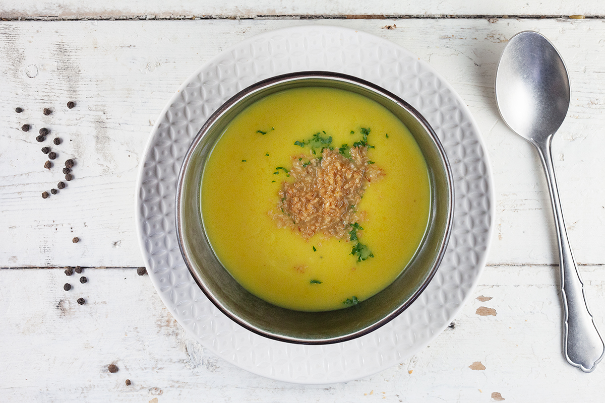 Patty pan squash and coconut soup