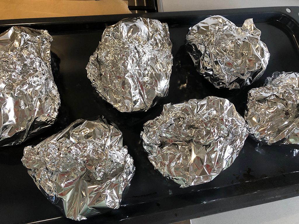 Beetroots wrapped in foil packages