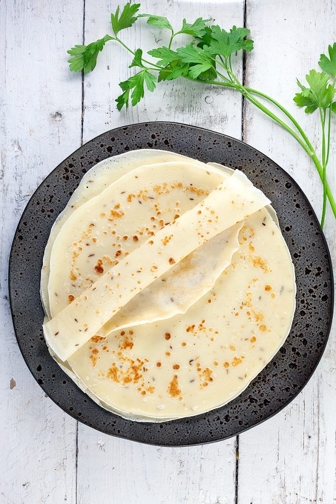 Spiced savory crepes