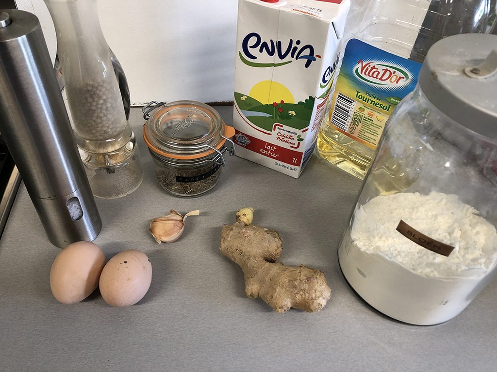 Spiced savory crepes ingredients