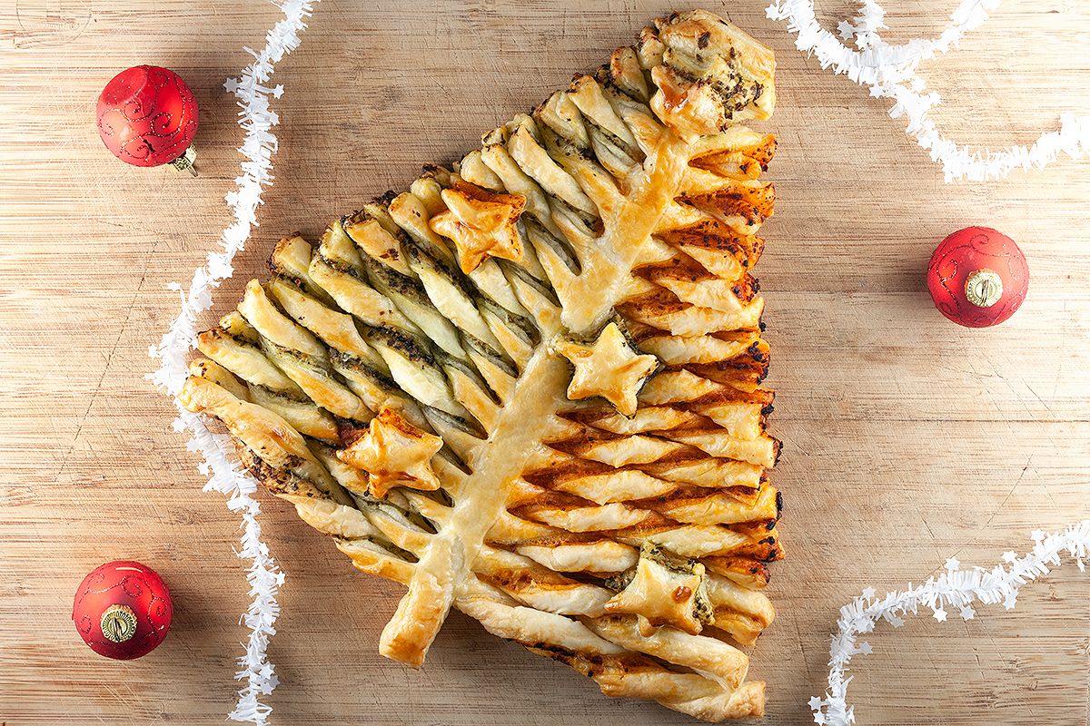 Puff pastry Christmas tree