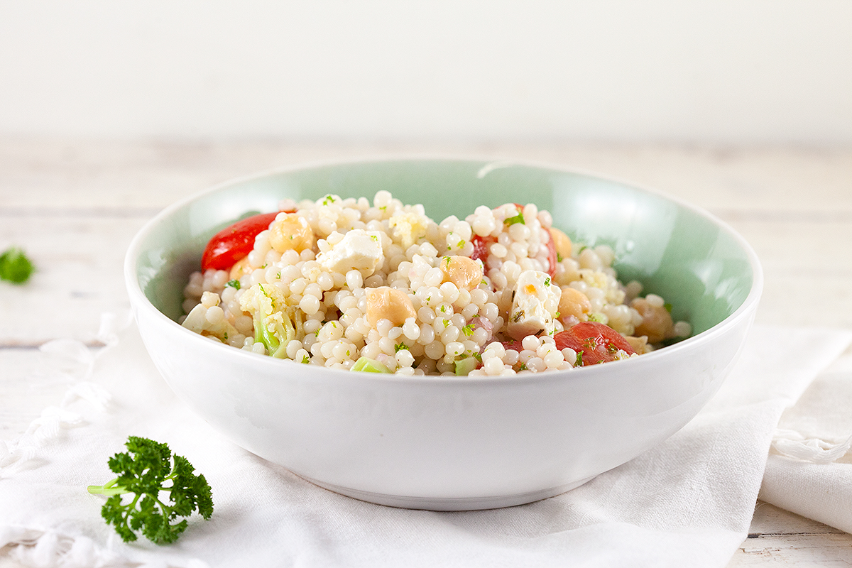 Pearl couscous and cauliflower salad