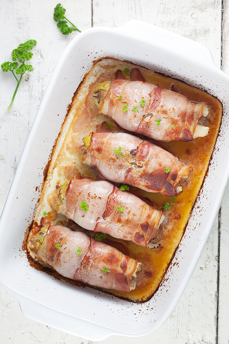 Oven baked endive and ham