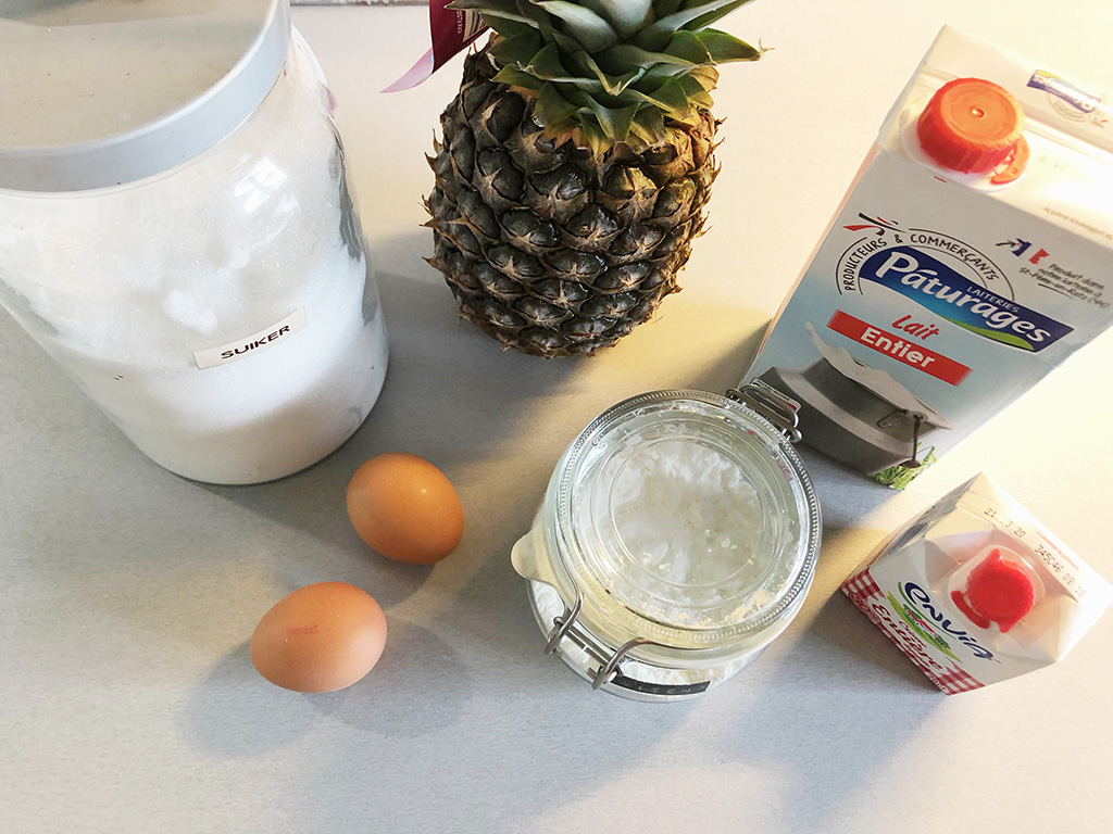 Pineapple pudding ingredients