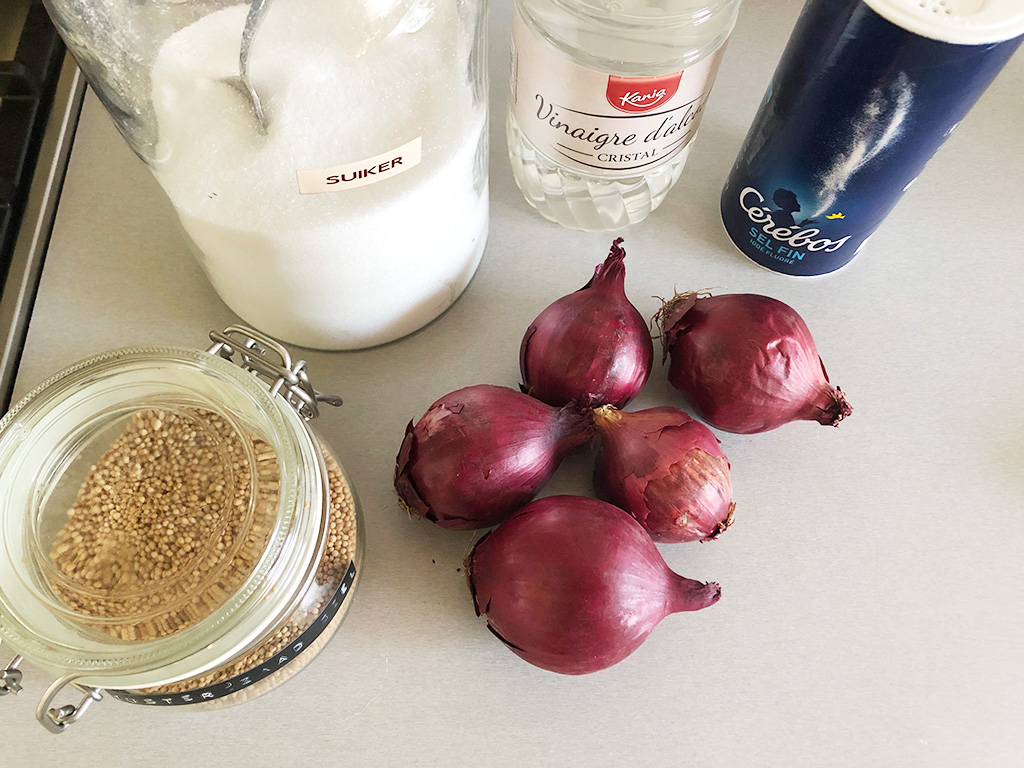 Quick pickled red onions ingredients