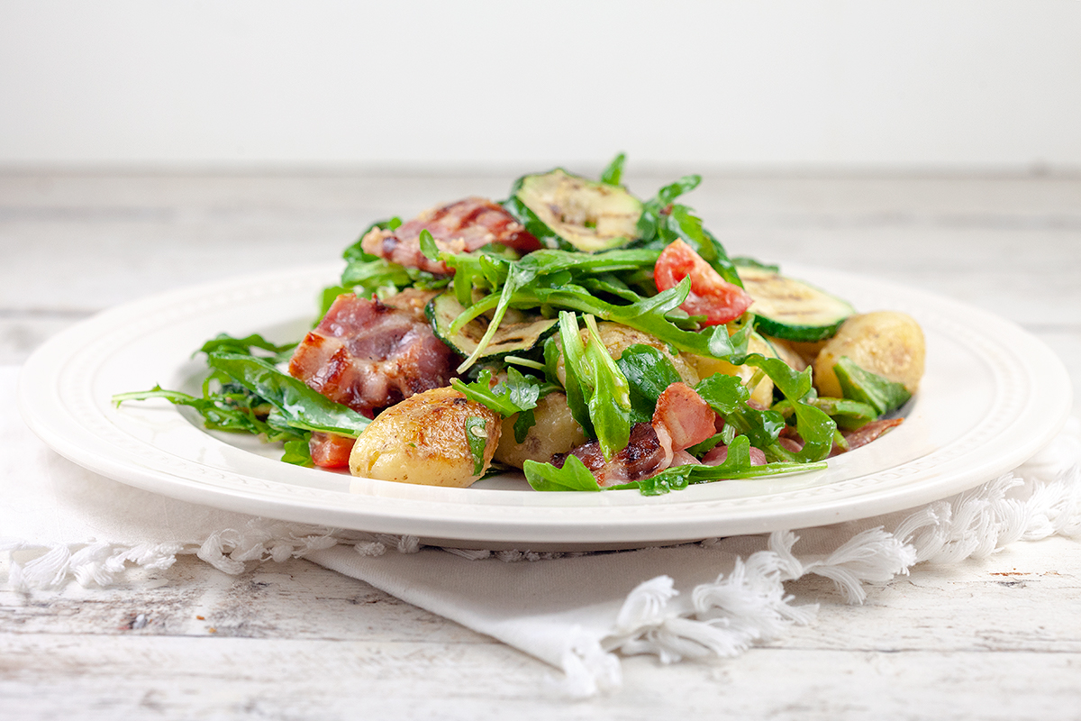 Baby potato and grilled zucchini salad