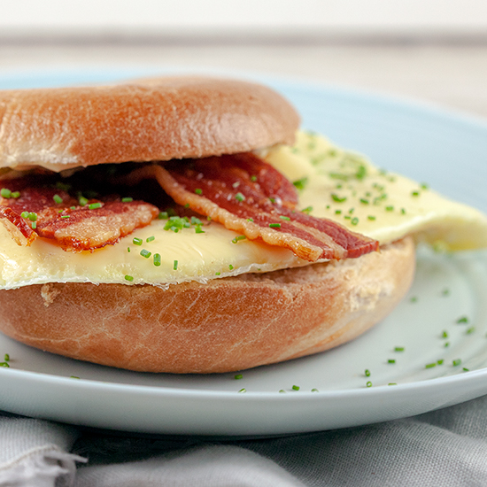 Bacon and egg bagel